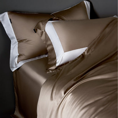 Luxuriös Satin Bettbezug Set mit kontrastierendem Saum und seidenähnlichem Finish