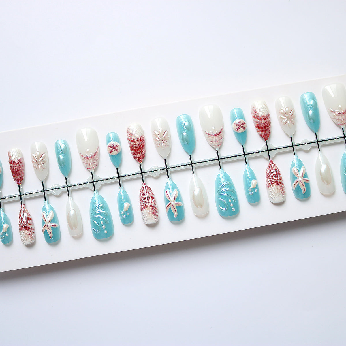 Küsten-Themen Press-On Nagelkunst Set Brehn
