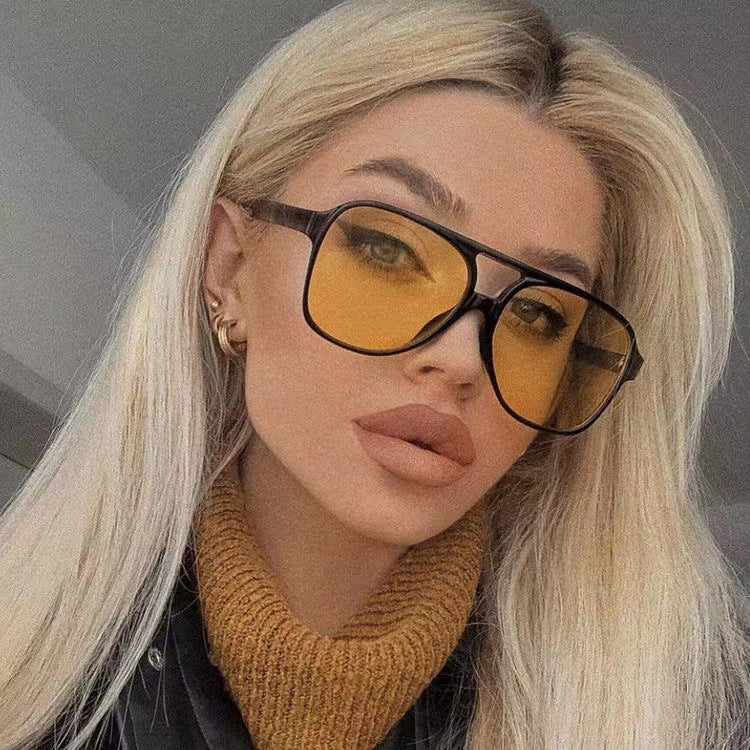 Damen modische Oversized-Sonnenbrille mit auffälligem Muster Brehn