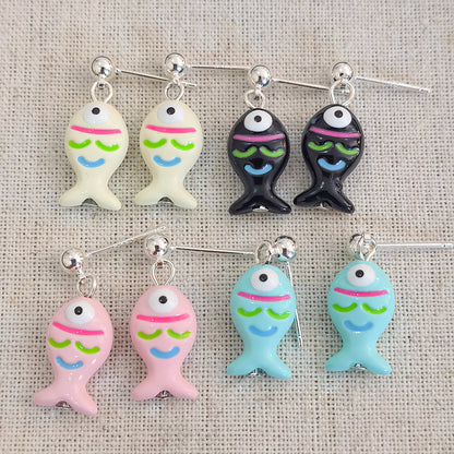 Verspielt Fisch Charm Ohrringe Brehn