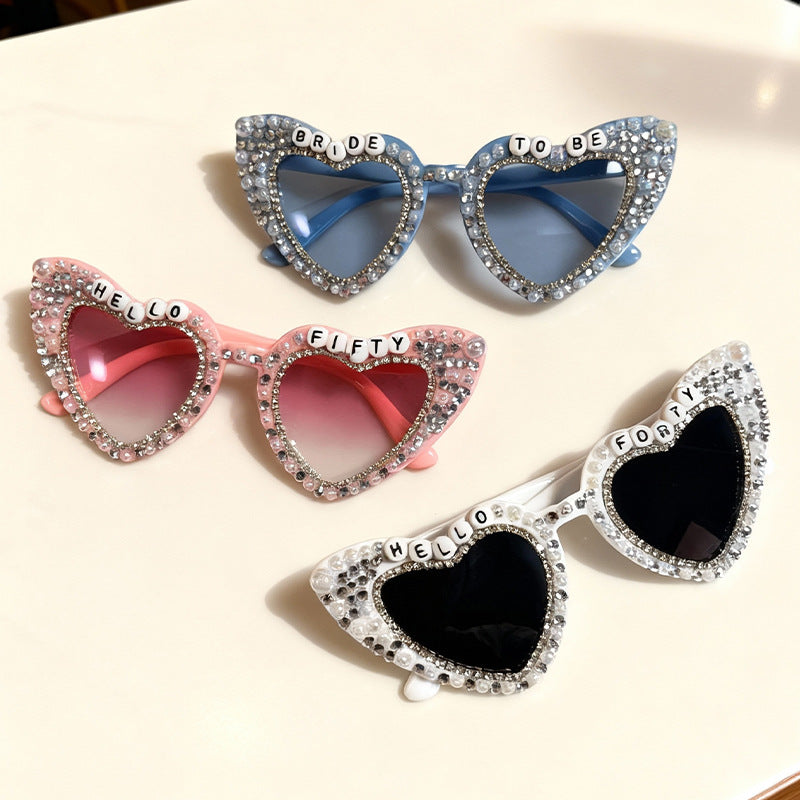 Herzförmige mit Perlen verzierte Sonnenbrille Brehn