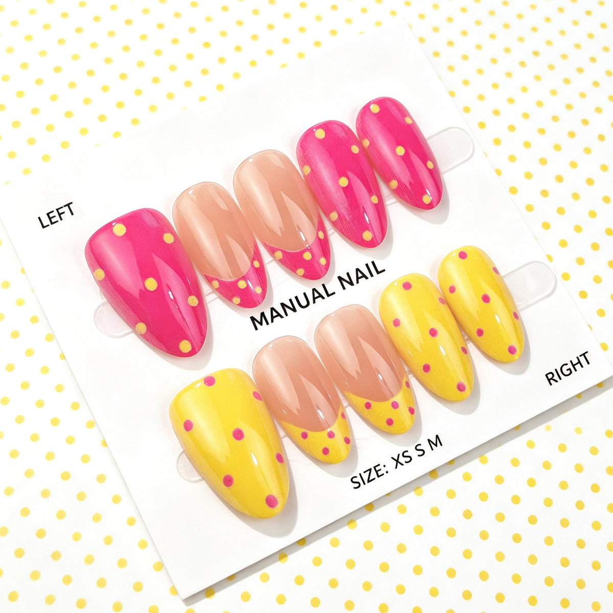 Dekorativer Press-On Nagelkunstset mit manuellen Designs