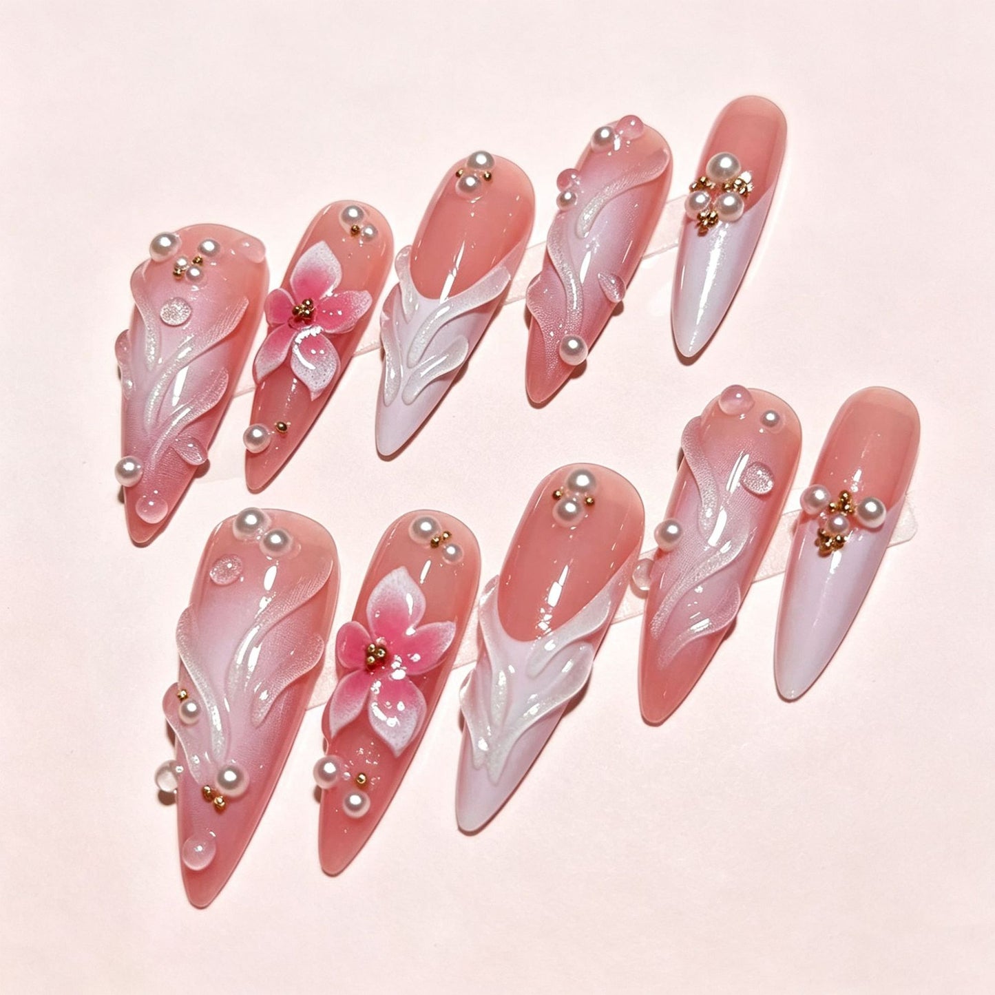 Blumen Design Presse-On Nagelspitzen Brehn