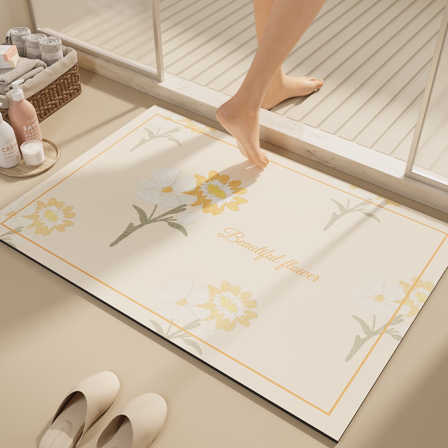 Florale dekorative Badematte
