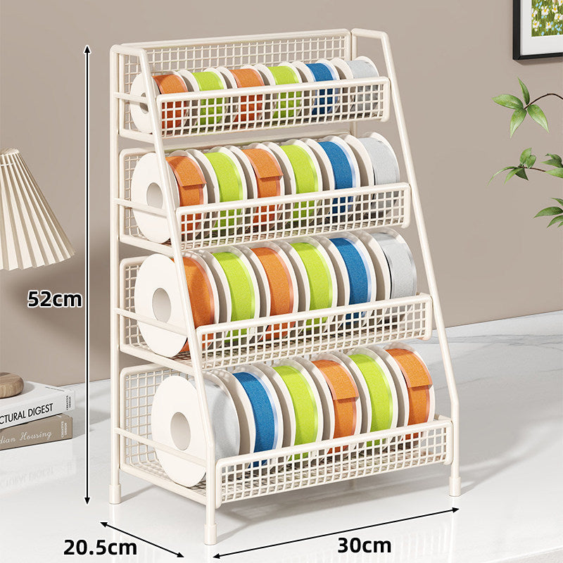 Vierstufiger Desktop-Band- und Klebeband-Organizer-Rack