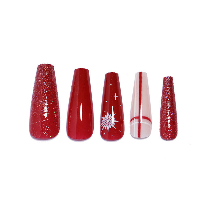 Dekorativer Press-On-Nagelset mit schimmerndem Glitter und elegantem Kunst Brehn