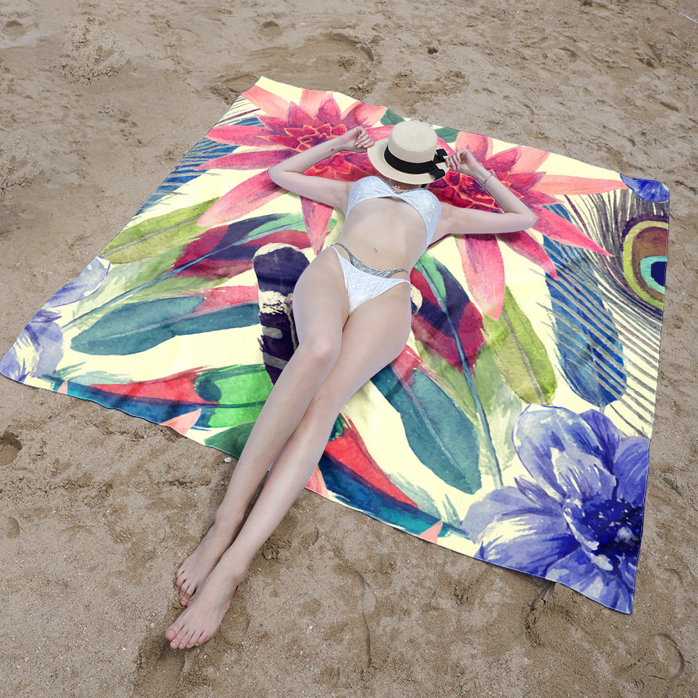 Stranddecke mit tropischem Blumendesign Brehn