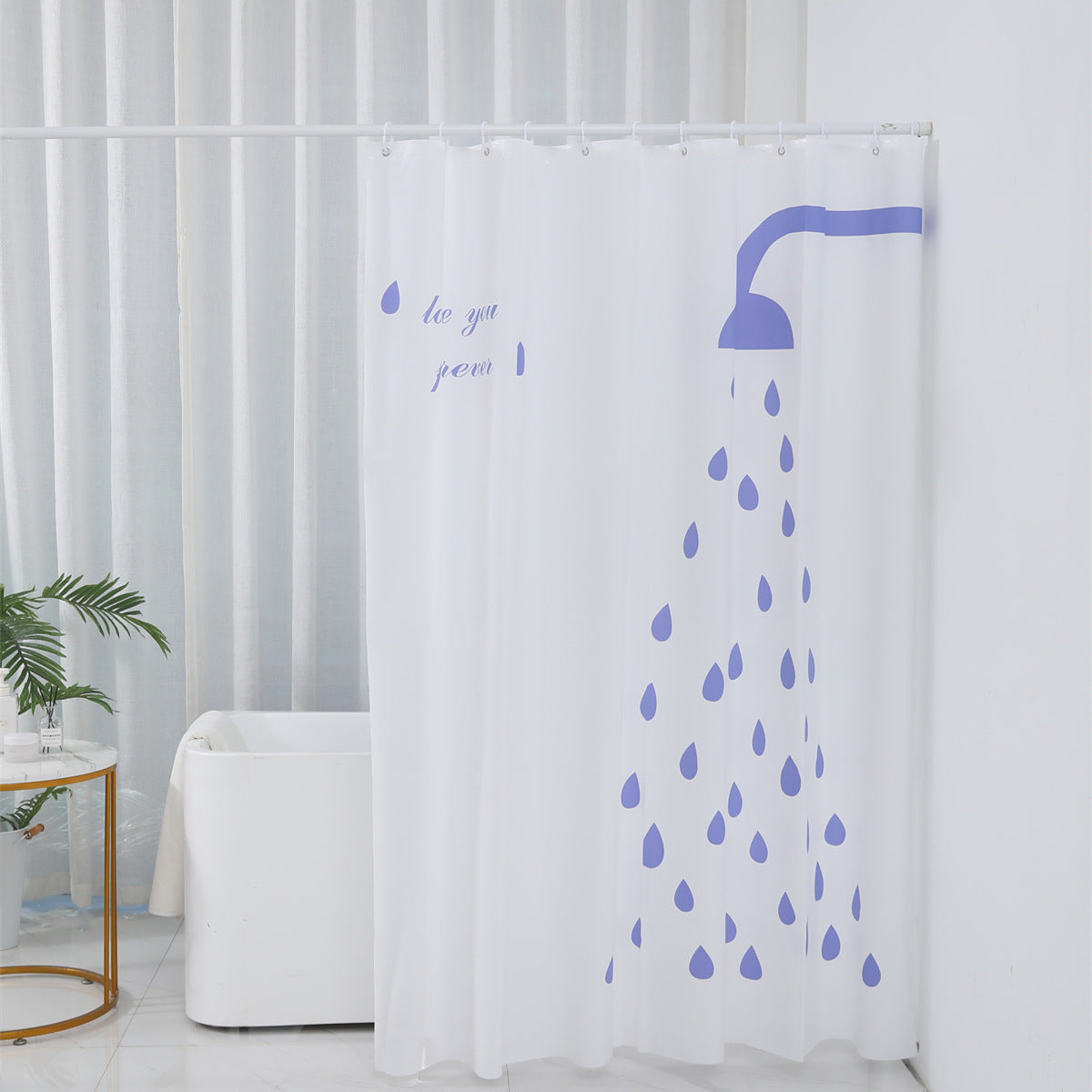 Inspirierende Wasser Tropfen Duschvorhang Brehn