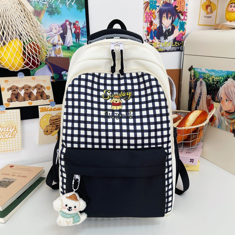 Gepunktetes gemustertes Mehrfachfach-Schul-Rucksack