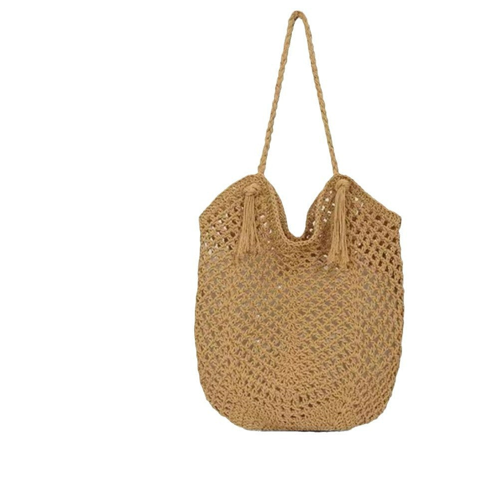 Handgefertigte Basttasche mit Quasten Brehn