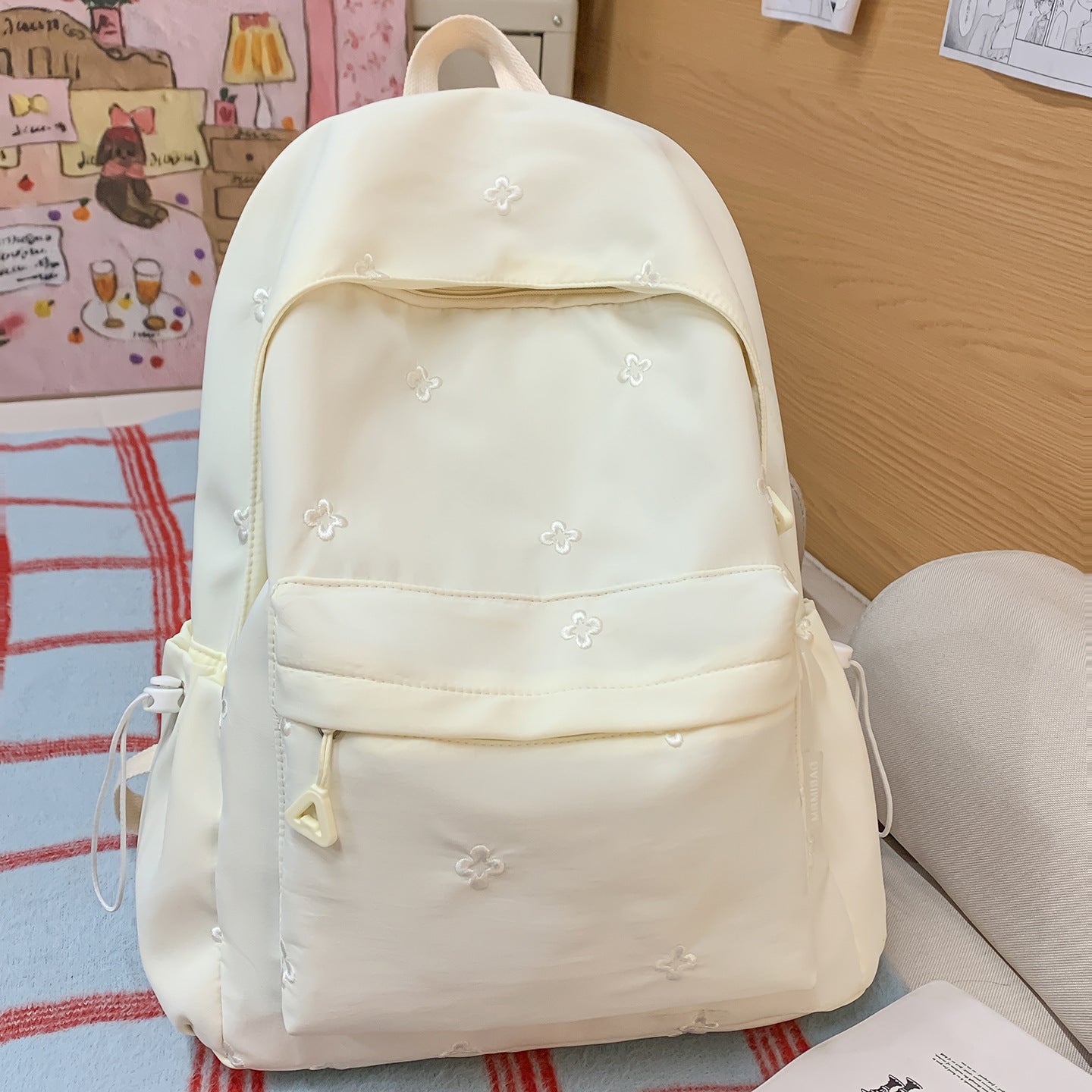 Florale bestickte lässige Schulrucksack