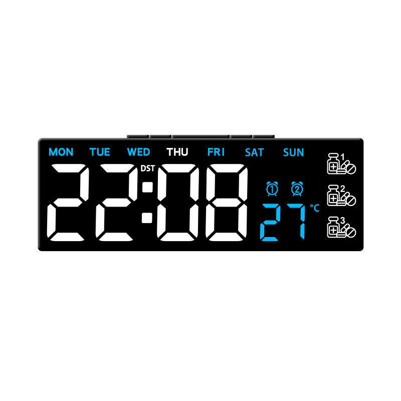 Digitaler Led-Tischwecker mit Temperatur- und Wochentagsanzeige Brehn