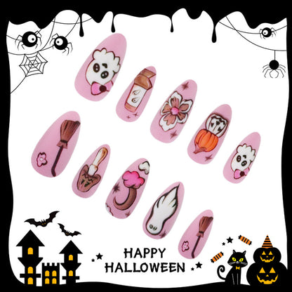 Kunstnagelset mit verspielten Halloween-Motiven Brehn