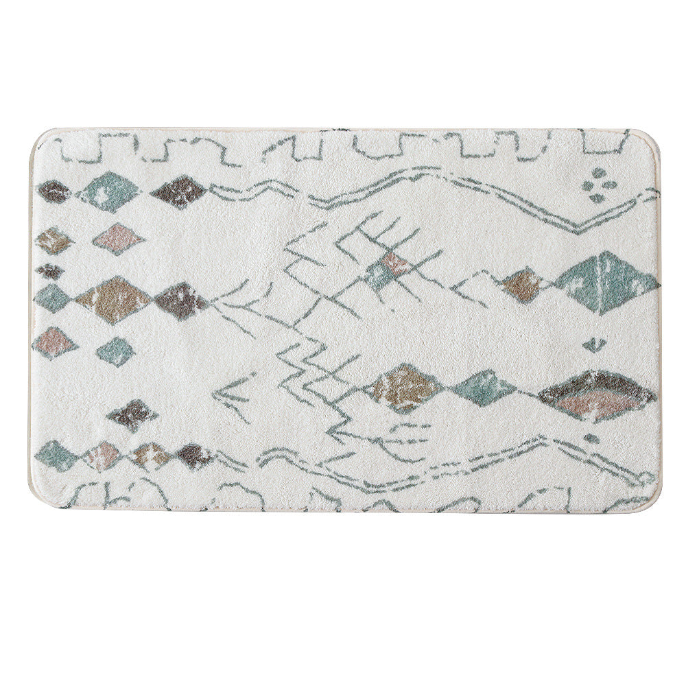 Boho-Baumwoll-Badvorleger mit Fransen und geometrischem Diamantmuster Brehn