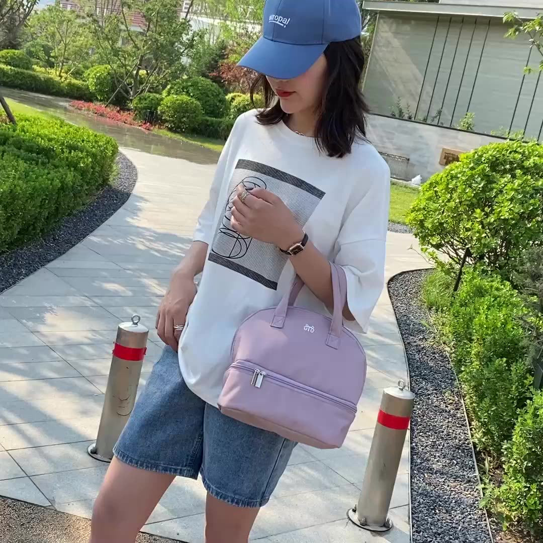 Damen isolierte Kühltasche mit praktischem doppelt zip-Design Brehn