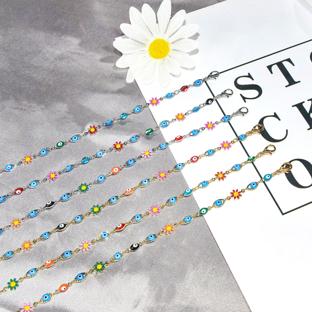 Farbenfrohes bösen Blick Charm Armband Brehn 1788164354