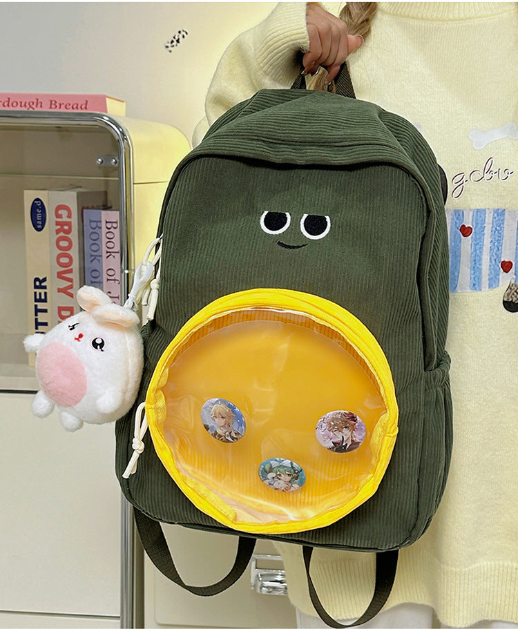 Rucksack mit Transparentem Sichtfenster und Tierischem Anhänger Brehn