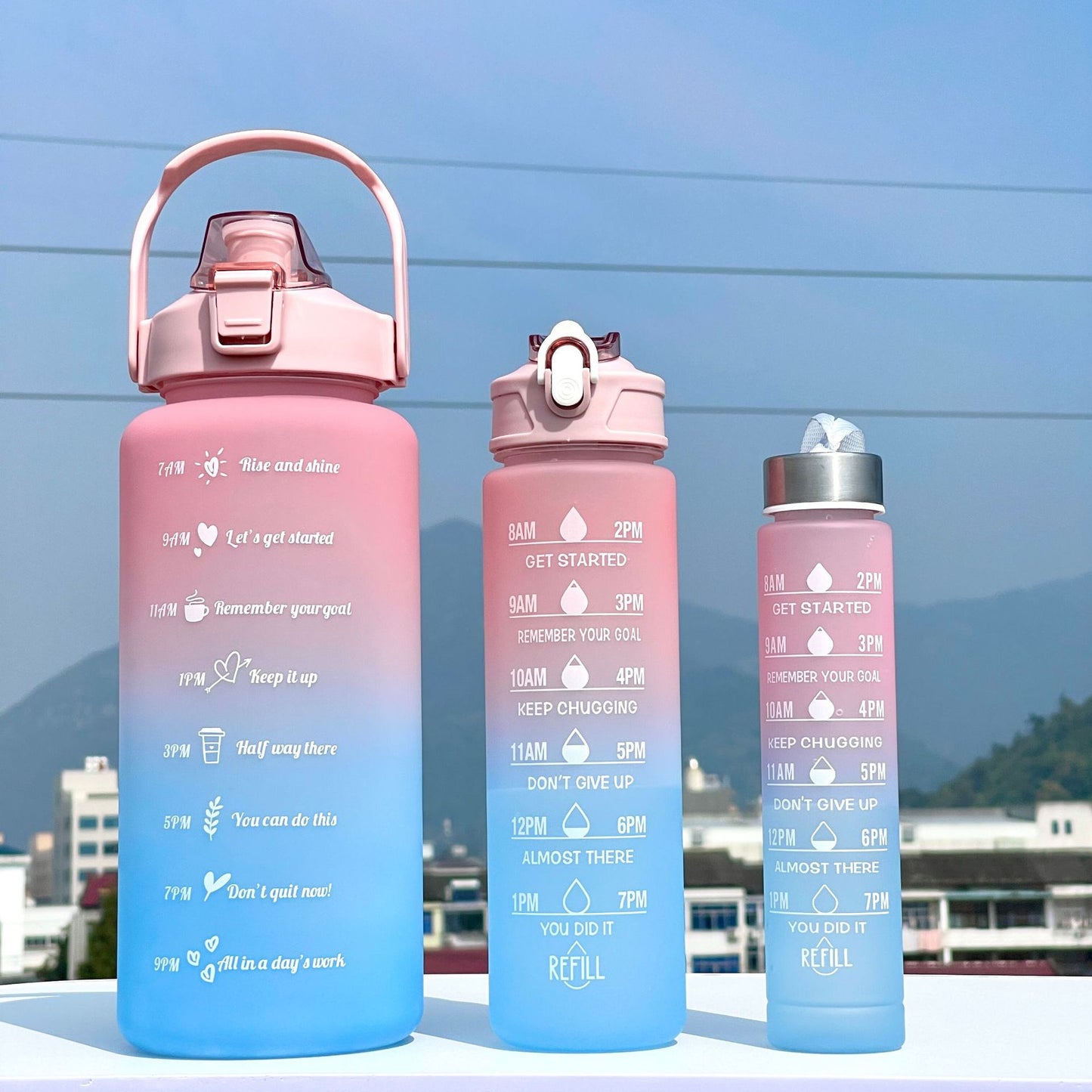 Unisex Motivierende Wasserflasche mit Zeiteinteilung Brehn
