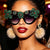 Damen extravagant verzierte Cat-Eye-Sonnenbrille Brehn
