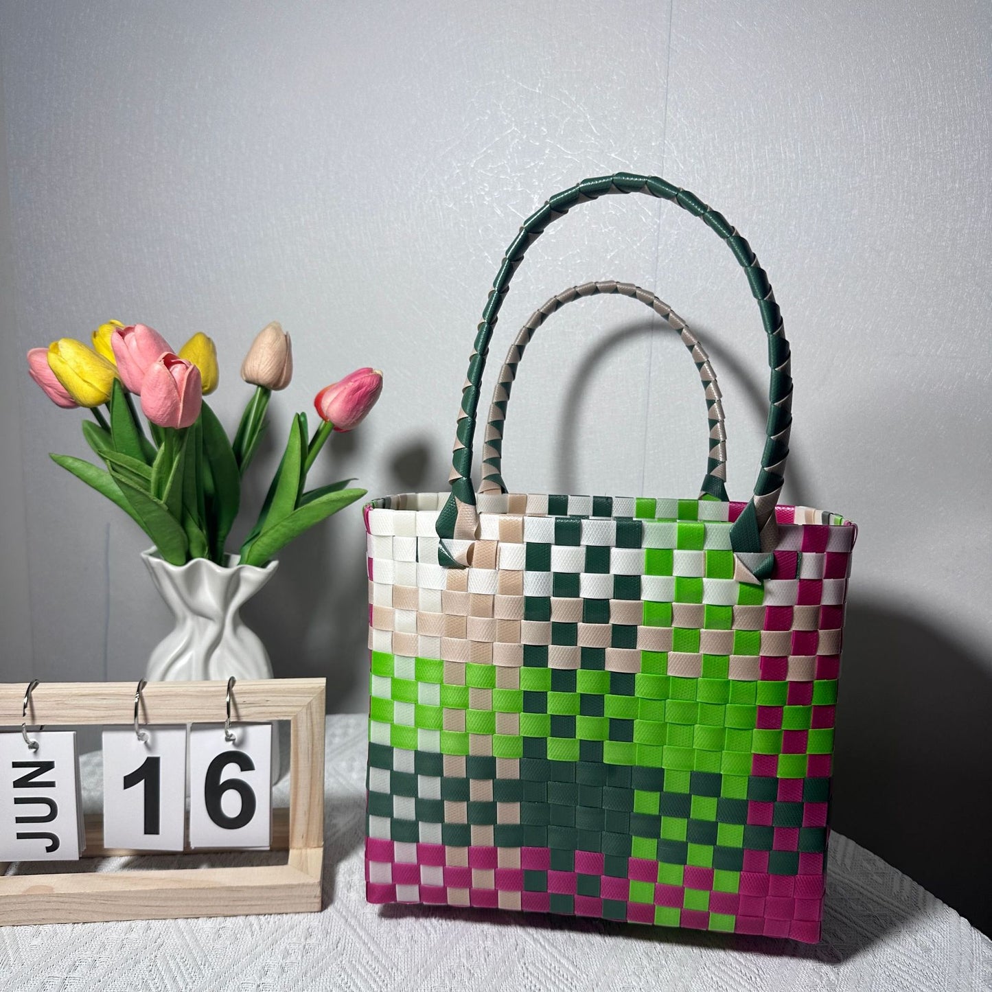 Geflochtene Handtasche mit Stabilen Griffen Brehn