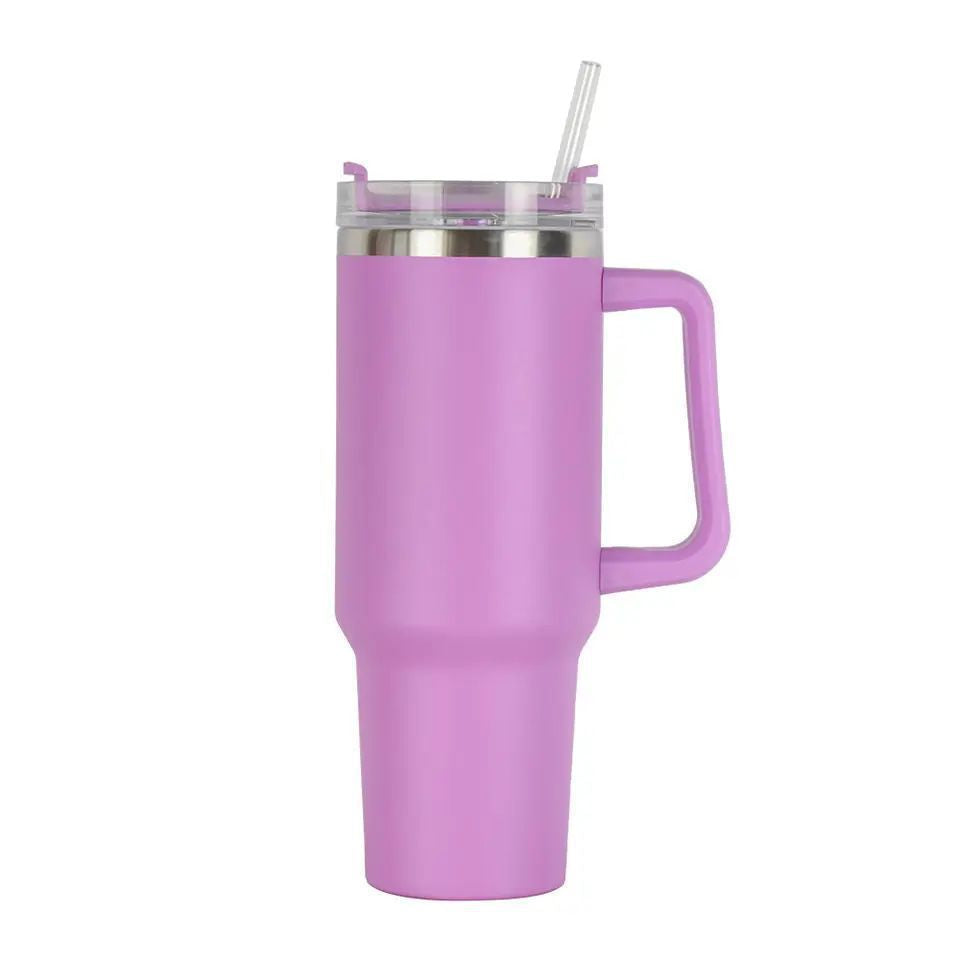 Damen Isolierter Trinkbecher mit Handgriff und Strohhalm Brehn
