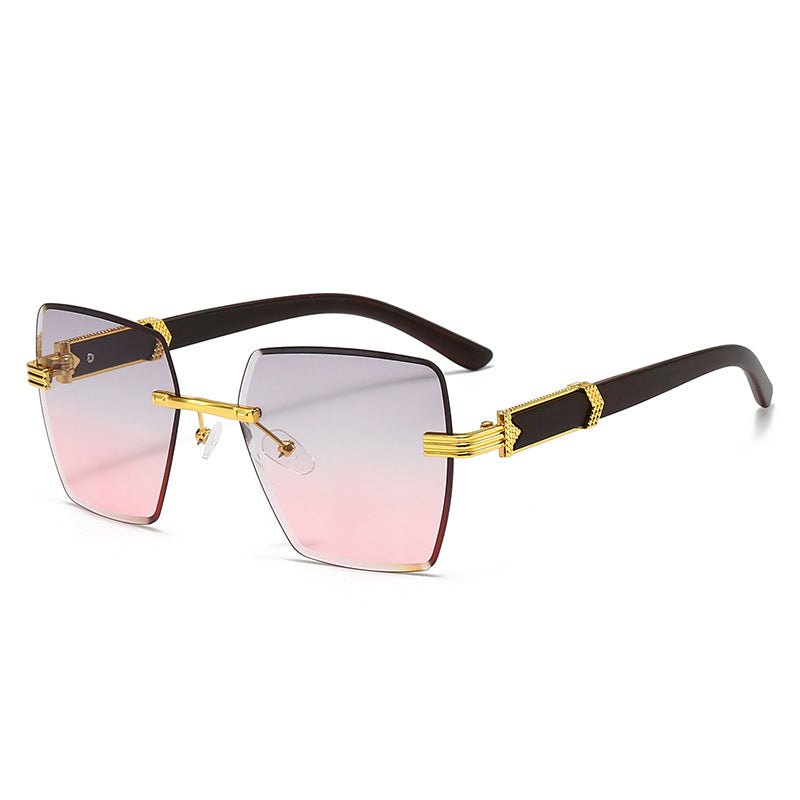 Damen extravagante quadratische Sonnenbrille mit goldenen Akzenten Brehn