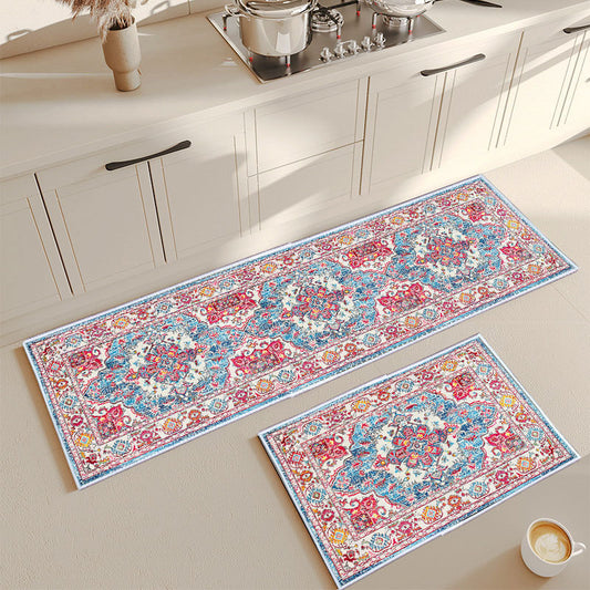 Vintage Floral Print Teppichset Brehn