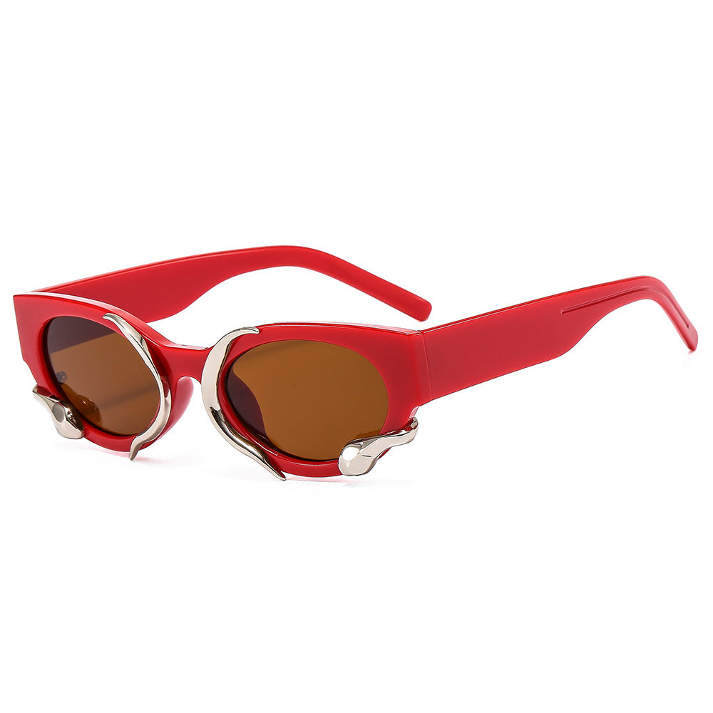 Damen Designer-Sonnenbrille mit einzigartigem, skulpturalem Rahmen Brehn