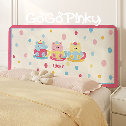 Padded Decorative Cupcake Headboard Cover with Scalloped Frame and Soft Upholstery