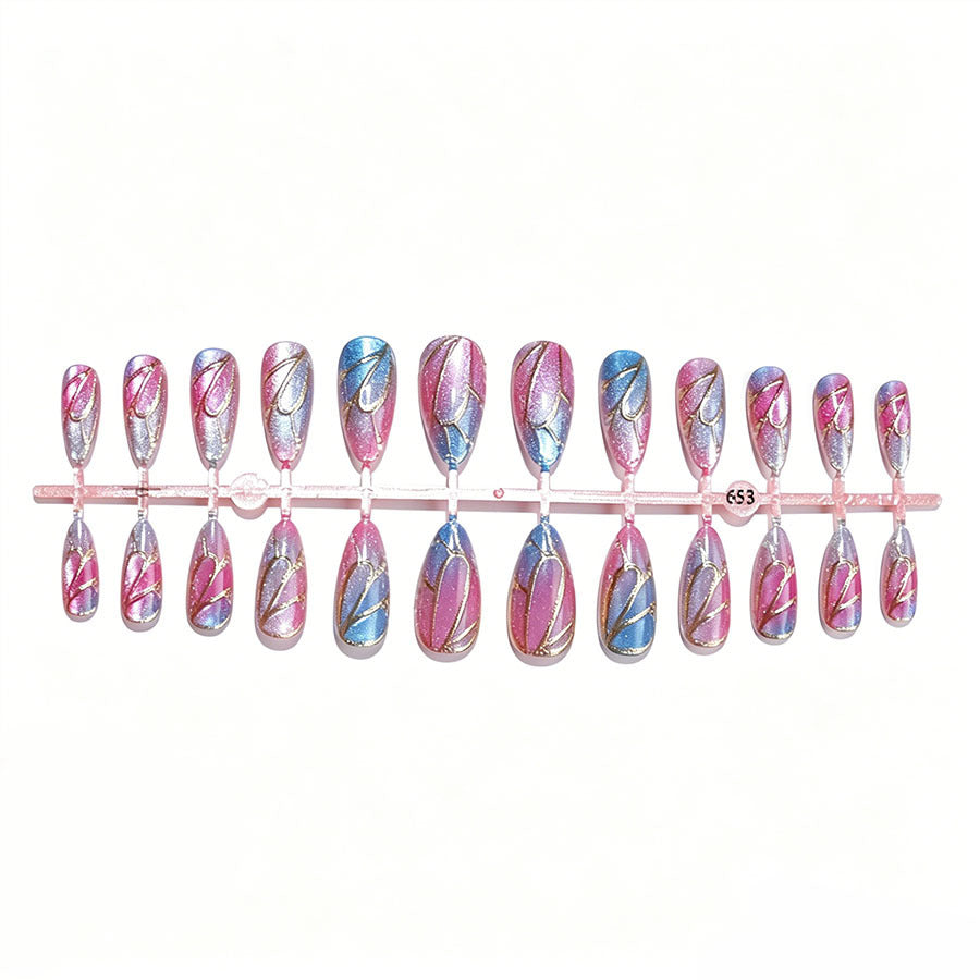 Künstlerische Glitzer-Gradient Druck-Nägel Brehn