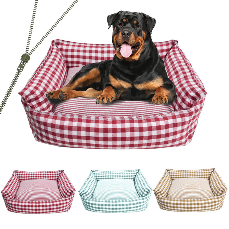 Kuscheliges Gingham Hundebett