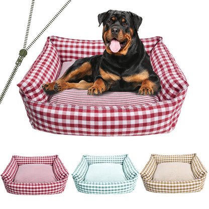 Kuscheliges Gingham Hundebett