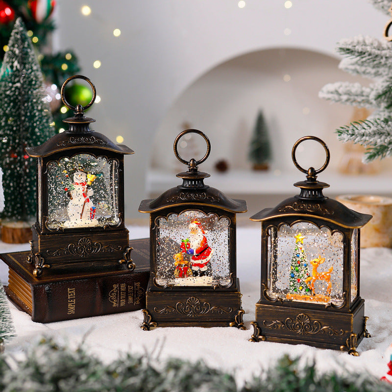 Lichterlaterne mit Schneeszenen Brehn