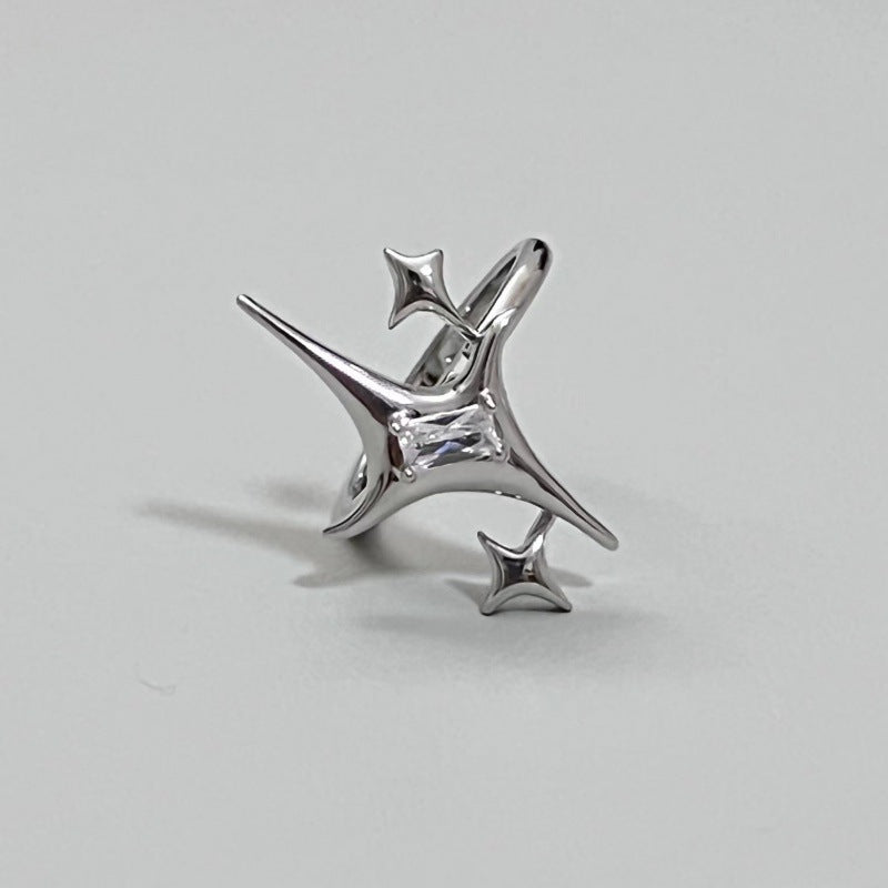 Trendiger Offener Ring mit Zirkonia-Akzent Brehn