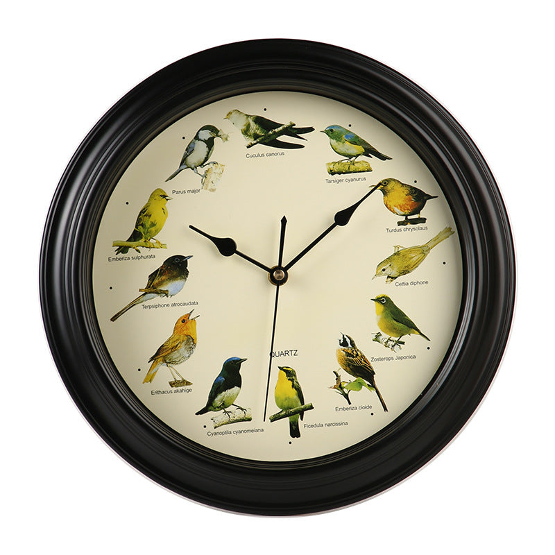 Wanduhr mit buntem Vogeldesign Brehn