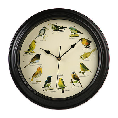 Wanduhr mit buntem Vogeldesign Brehn