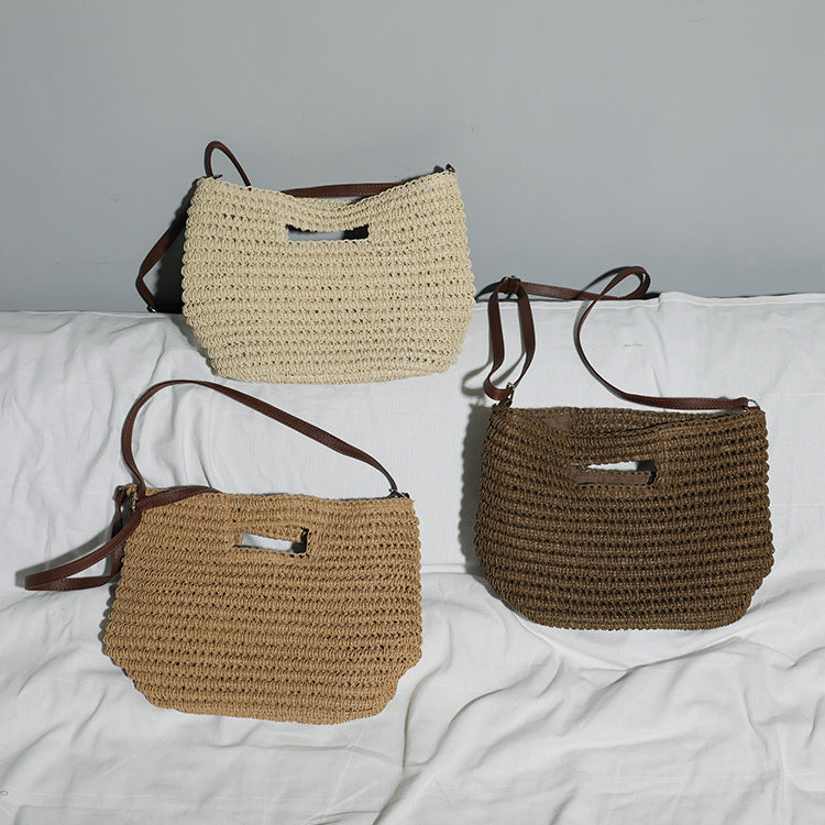 Handtasche Aus Natürlicher Baumwolle mit Ledergriff Brehn