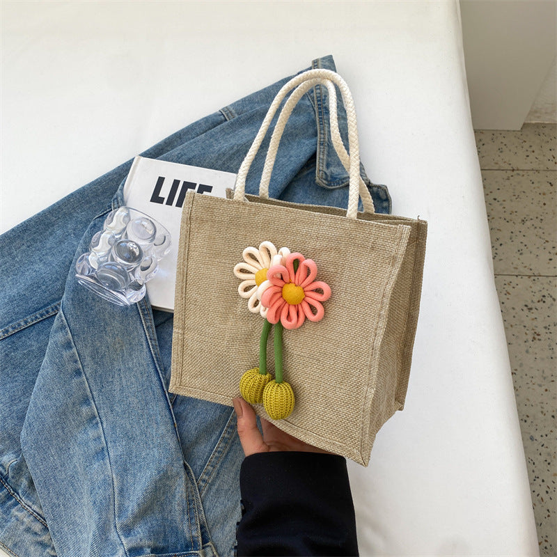 Dekorative florale handgefertigte Tragetasche