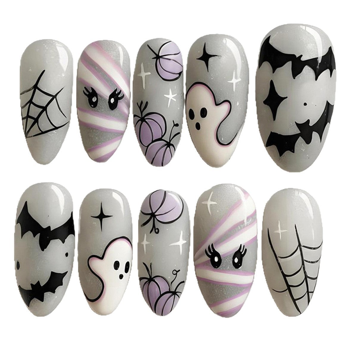 Halloween-Themen Press-On Nagelkunst Set