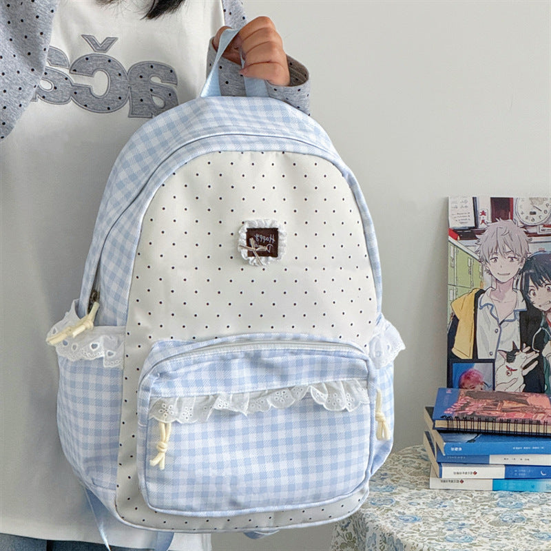 Charmanter Karo-Muster Schulrucksack