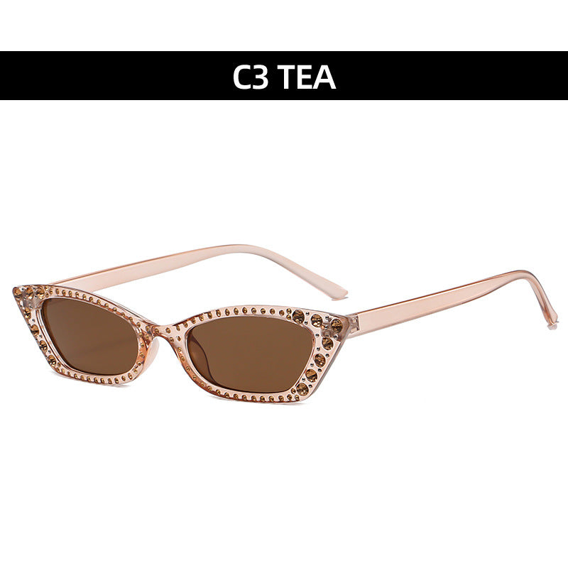 Cat-Eye Sonnenbrille mit Strassbesatz