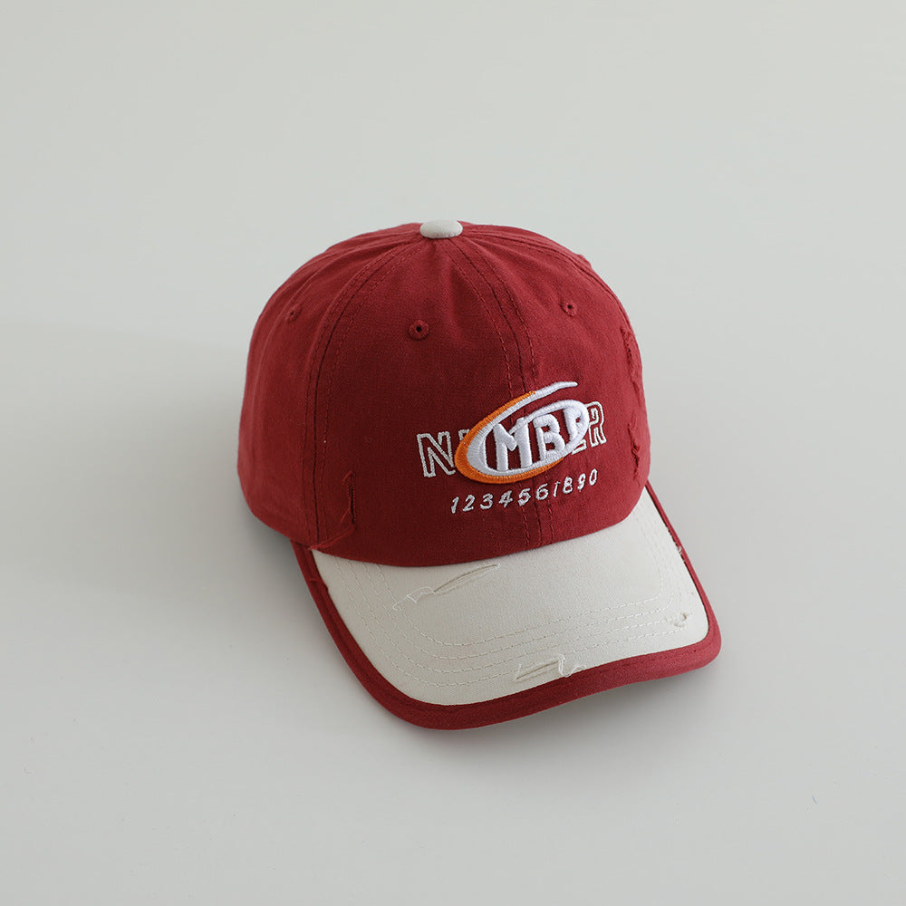Herren Distressed Baumwolle Logo Baseballcap Brehn