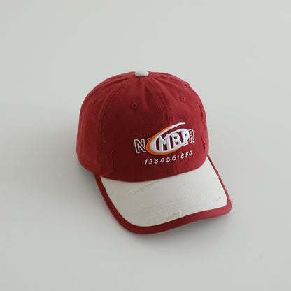 Herren Distressed Baumwolle Logo Baseballcap Brehn