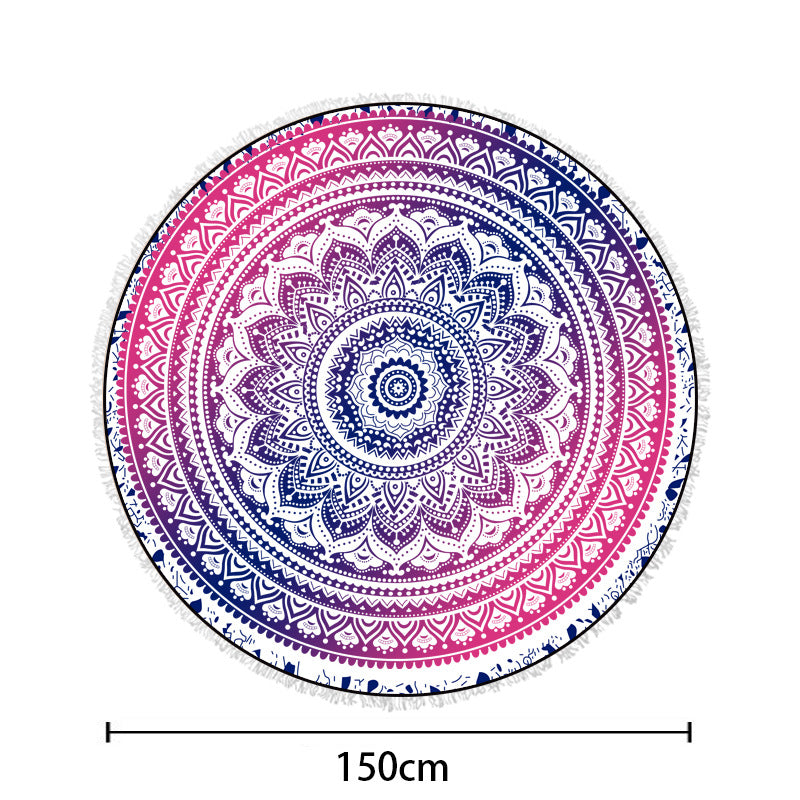 Rundstrandtuch mit künstlerischem Lotus-Design Brehn