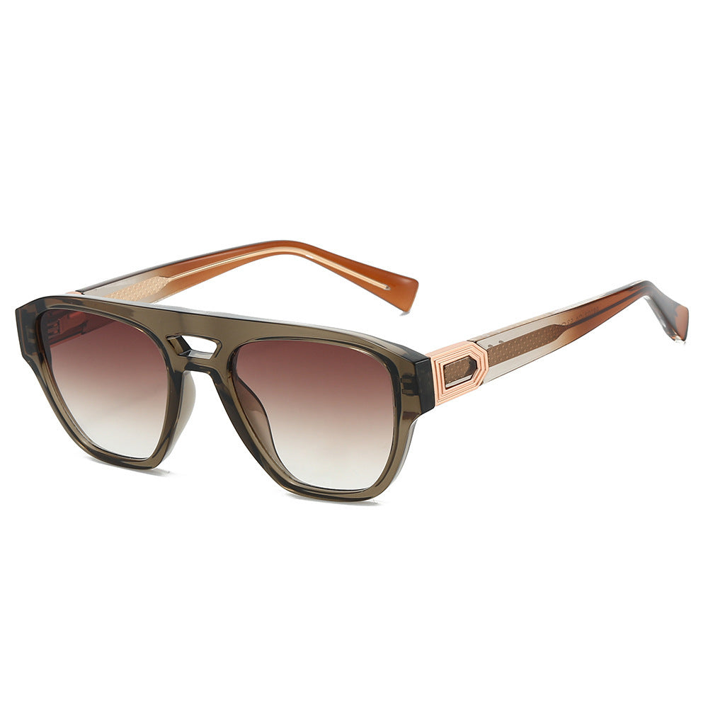 Damen Designer-Sonnenbrille mit modernem, kantigem Rahmen und Farbverlauf Brehn