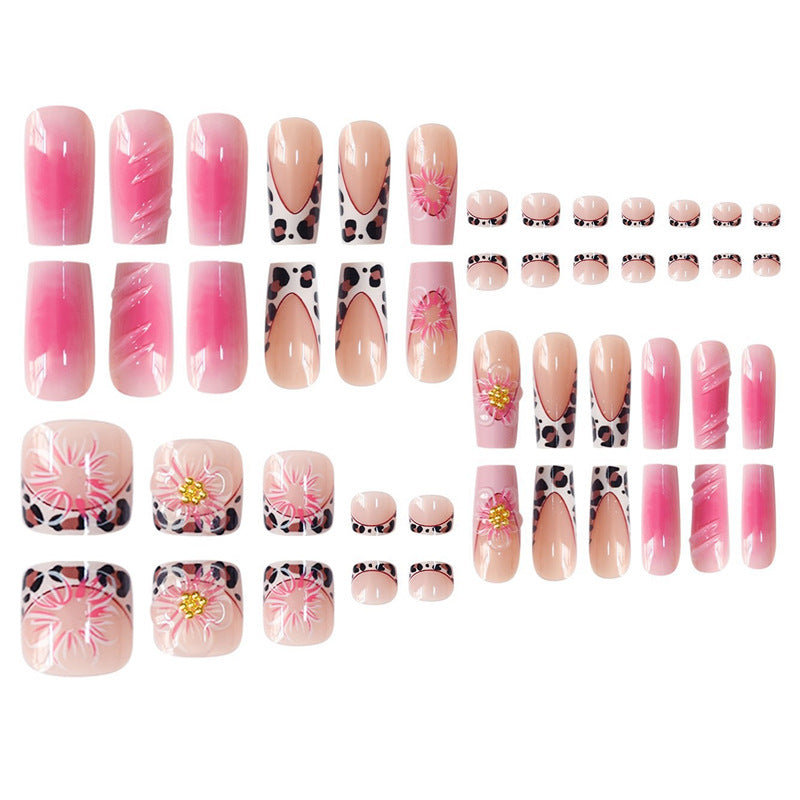 Künstlerische Blumen Press-On Nagelkunst Brehn