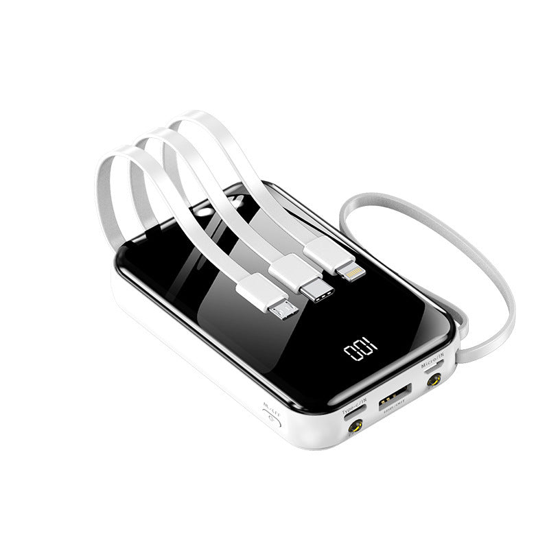 Tragbare Powerbank mit Integrierten Ladekabeln und Digitaler Anzeige Brehn
