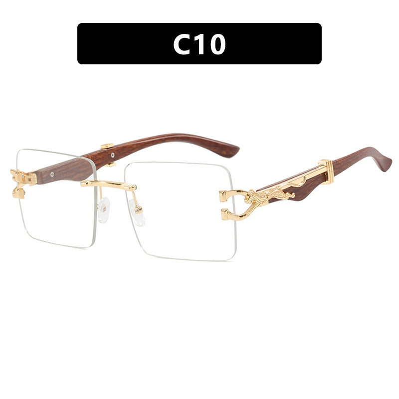 Damen elegante quadratische Sonnenbrille mit hochwertigem Holzrahmen Brehn