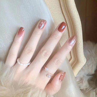 Künstlerisches Floral Press-On Nageldesign  1791804034