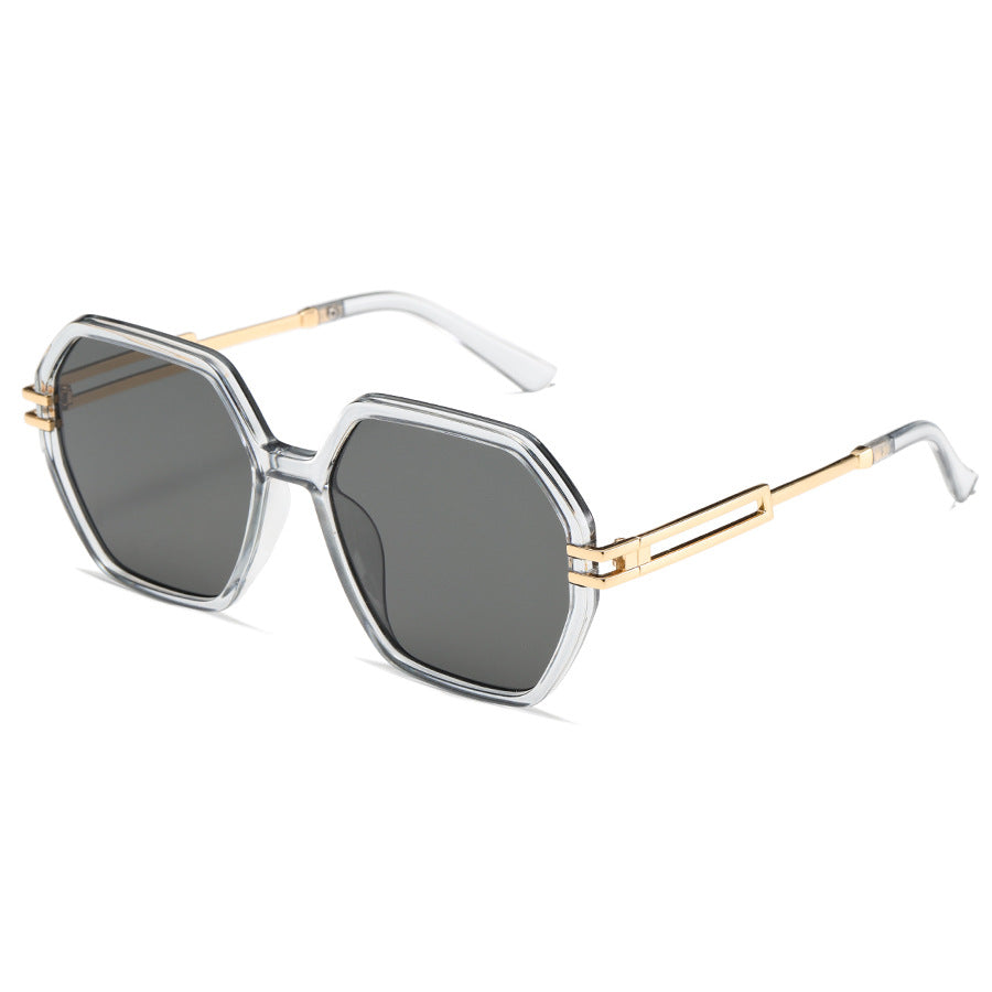 Damen modische Sonnenbrille im avantgardistischen Hexagon-Design Brehn